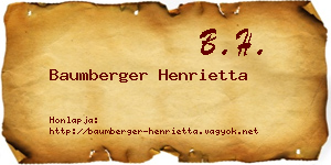 Baumberger Henrietta névjegykártya